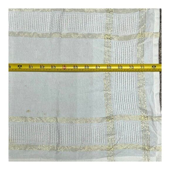 LuxeHabitat Beige & Gold Floss Thread Woven Table Runner 15.5” X 72.5” READ MORE - Picture 3 of 6